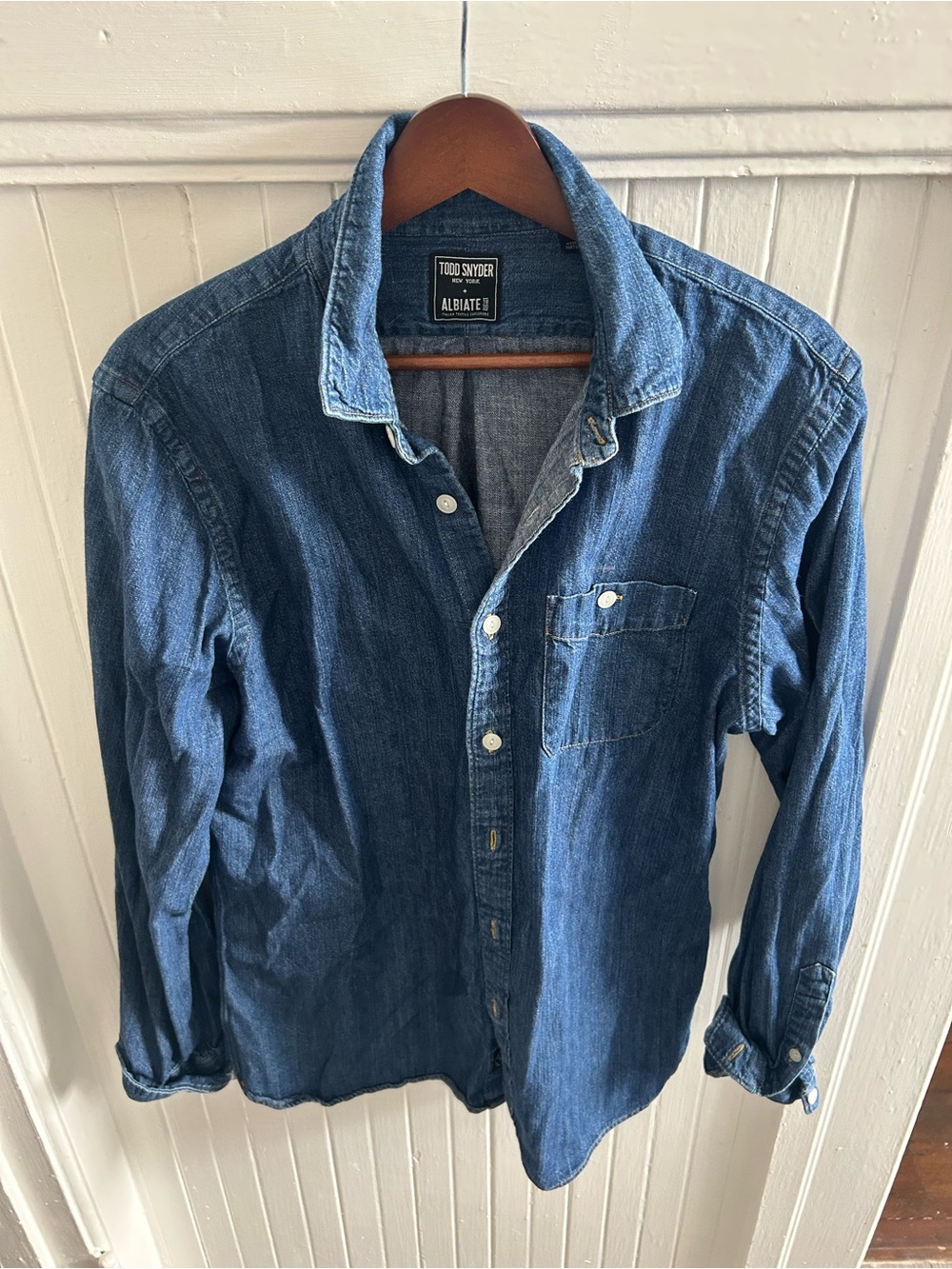 Todd Snyder Blue Denim Button-Down Shirt